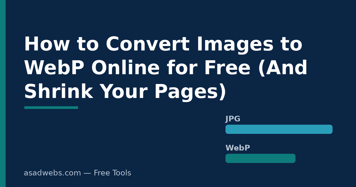 Convert images to WebP online for free — smaller files, faster pages, with worked size savings