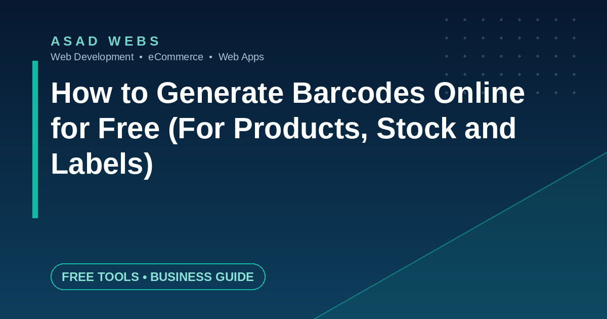 How to generate barcodes online for free for products, stock and labels
