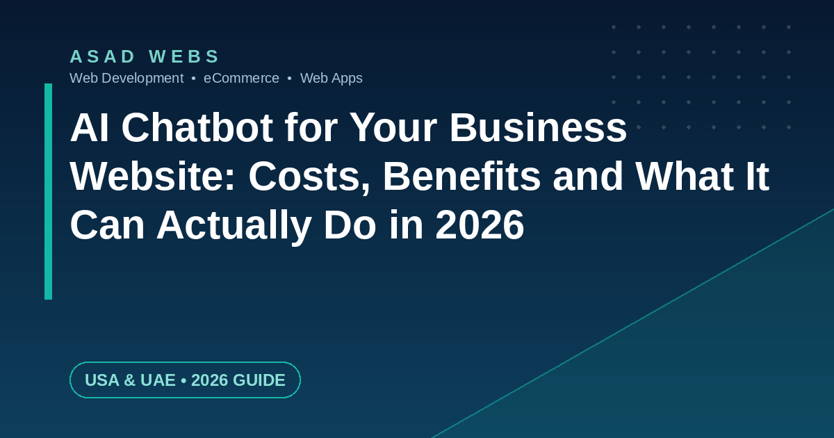 AI chatbot for a business website answering customer questions and capturing leads in 2026