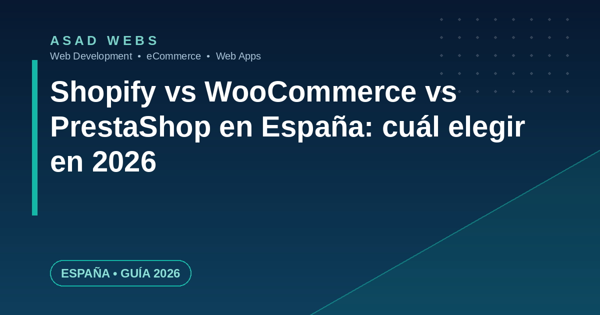 Shopify vs WooCommerce vs PrestaShop en España 2026 — comparativa con pago Bizum